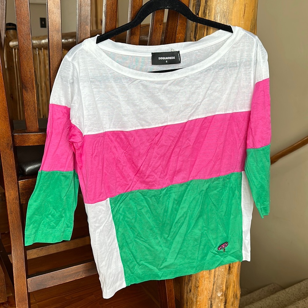 Dsquared2 Women's Multi-Color 3/4 Sleeve Top US S IT